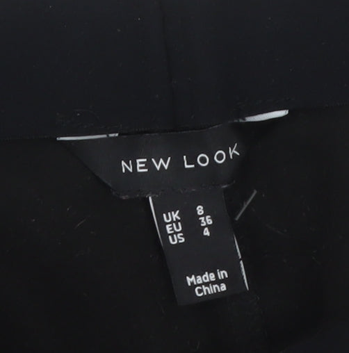 New Look Women's Black Faux Leather High Rise Leggings Size 8