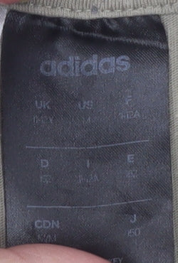 Adidas Boys Beige Graphic Logo T-Shirt 13-14 Years Short Sleeve Cotton
