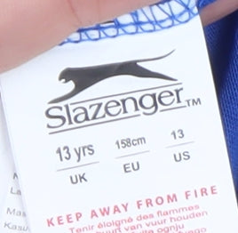 Slazenger Boys Blue Sports T-Shirt 13 Years Short Sleeve Crew Neck