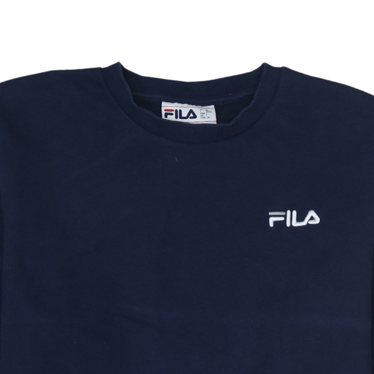Fila Men's Blue Cotton Blend Crew Neck Pullover Sweatshirt L