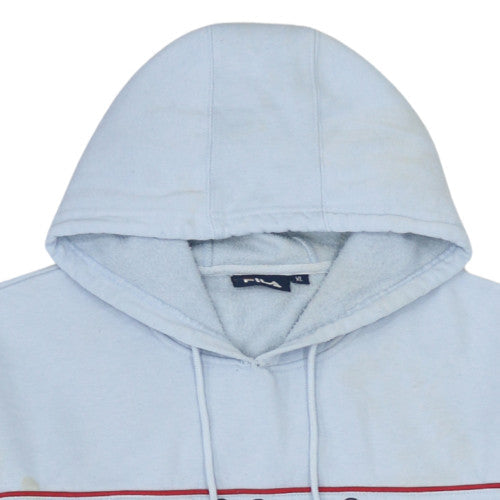 Fila Women Light Blue Pullover Hoodie XL Cotton Blend Logo