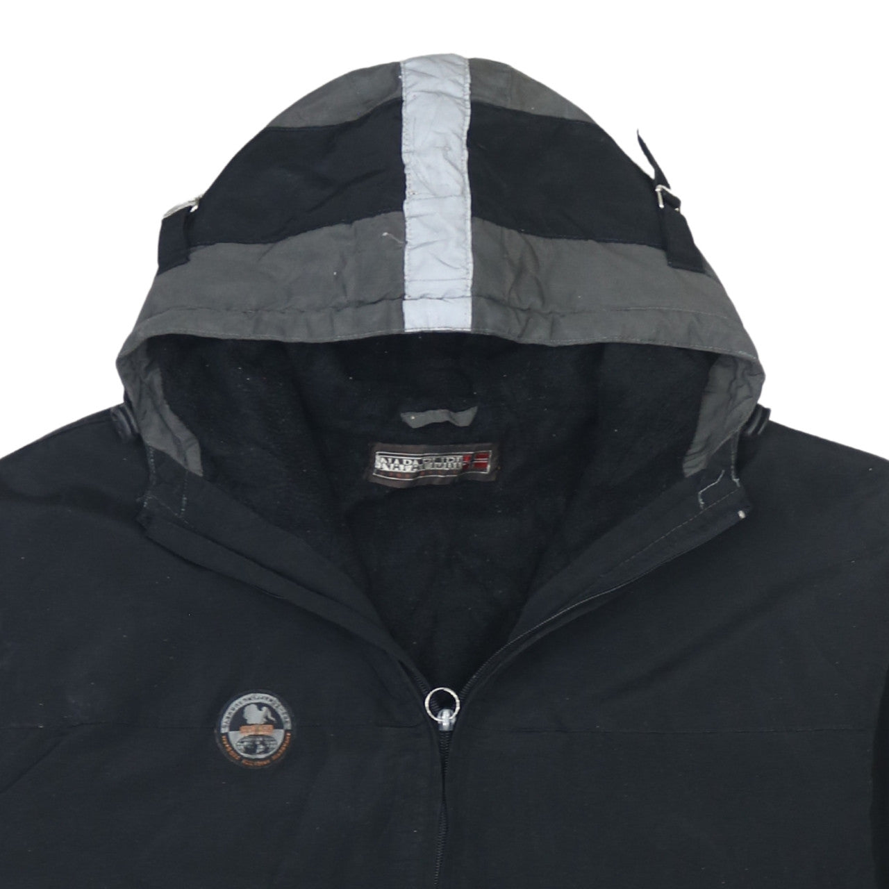 Napapijri Men's Black Hooded Waterproof Parka Jacket M