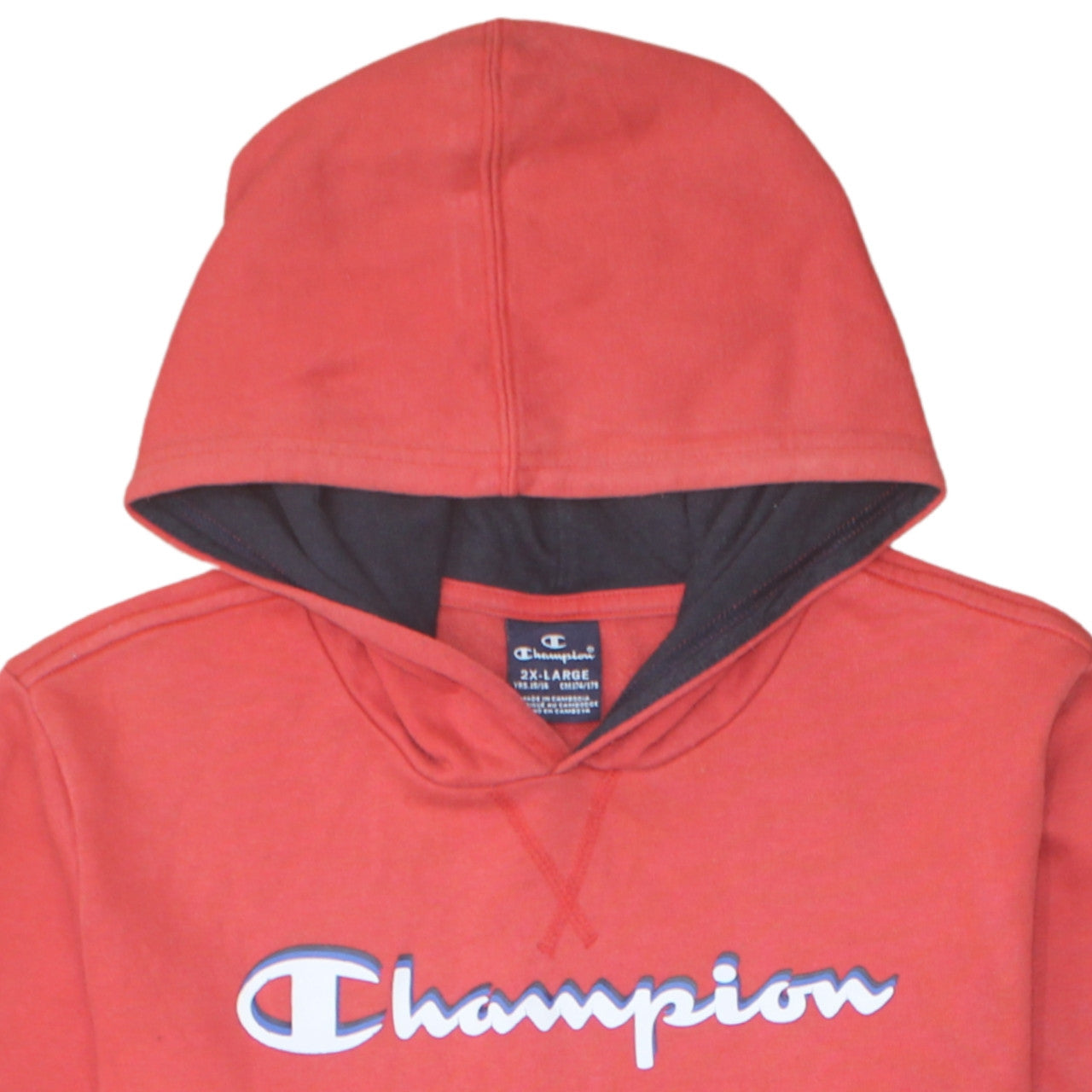 Champion Boys Red Pullover Hoodie 2XL 15-16 Years Hooded Fleece Sweatshirt