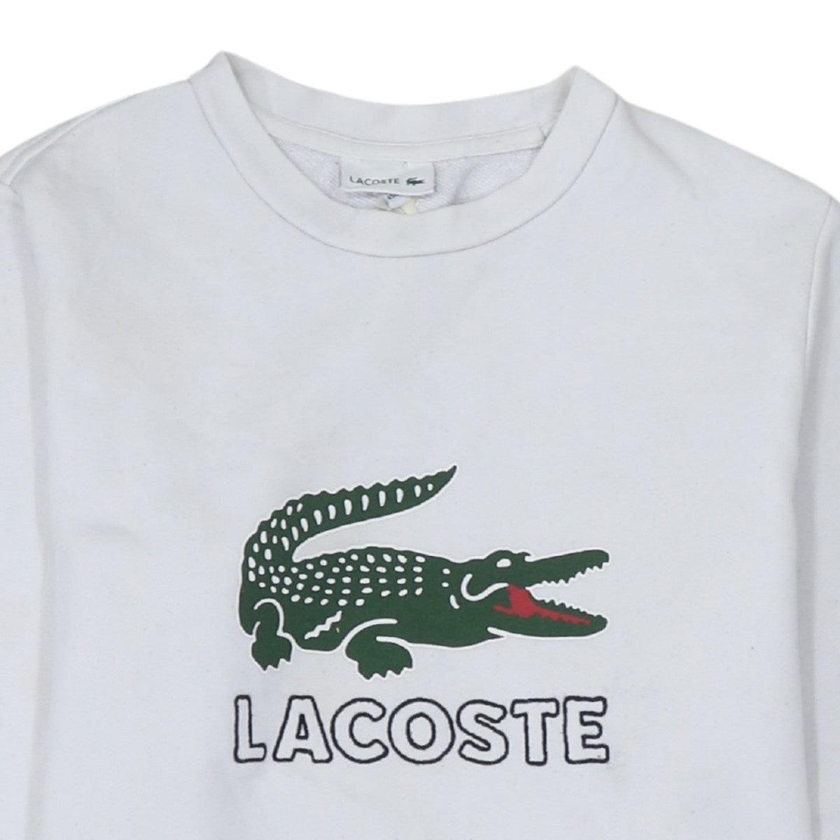Lacoste Boys White 14 Years Crew Neck Long Sleeve Sweatshirt