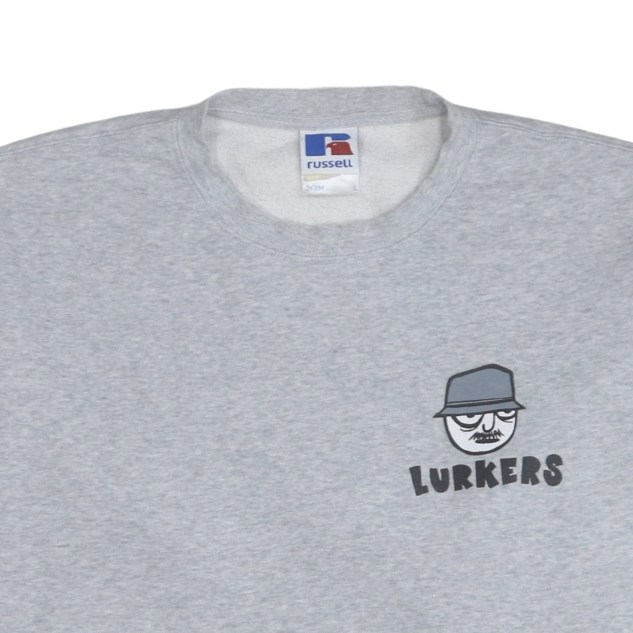 Russell Mens Grey L Lurkers Graphic Pullover Sweatshirt