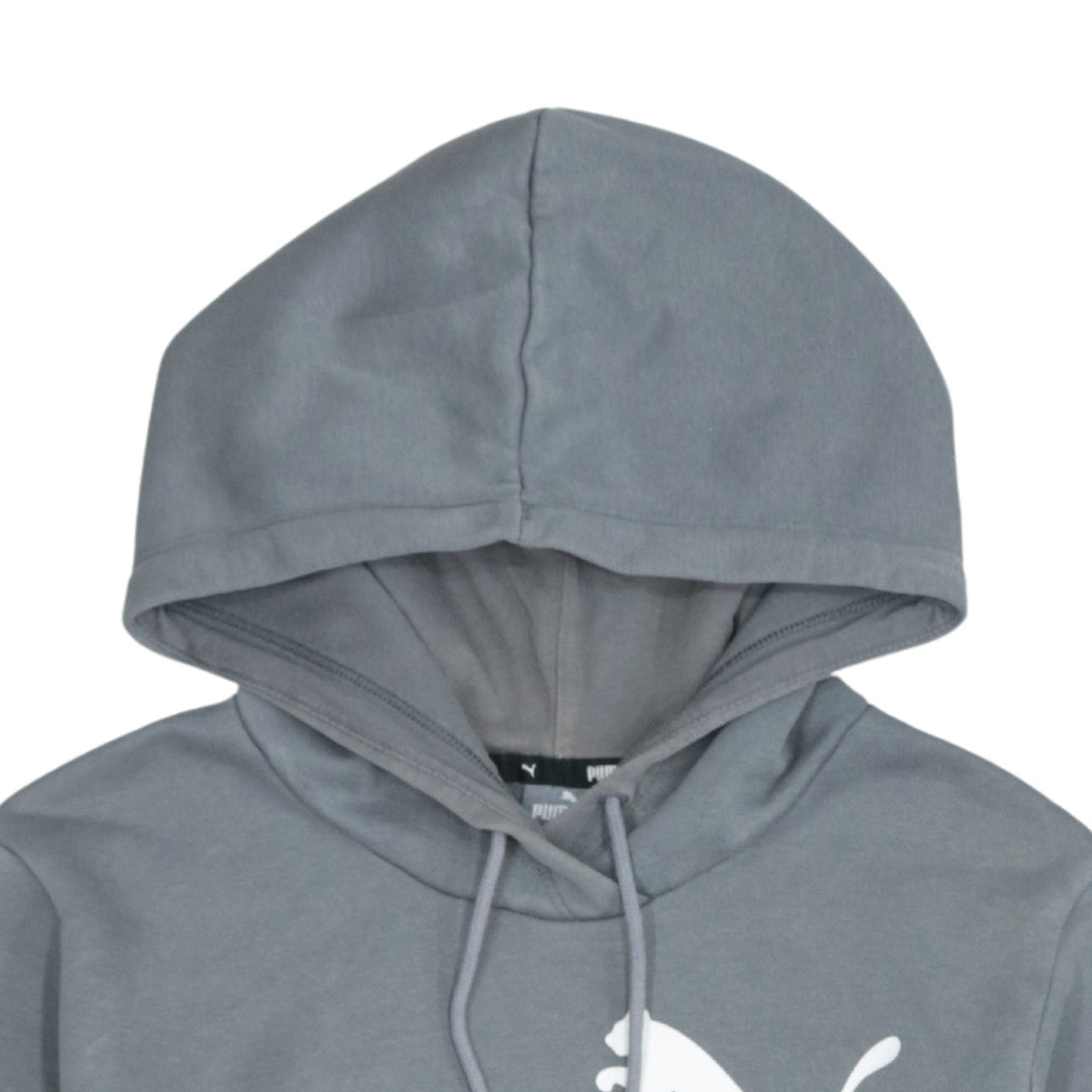 Puma Women's Grey Pullover Hoodie Size M Logo Cotton Sweatshirt