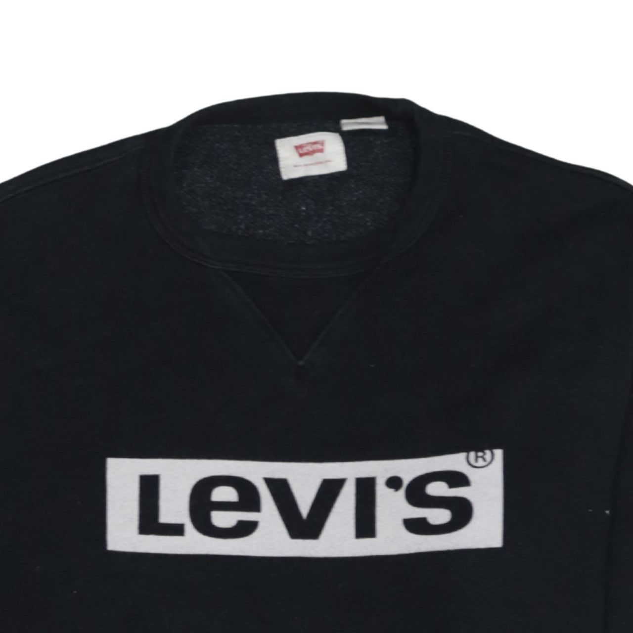 Levi's Men's Black Crew Neck Logo Pullover Sweatshirt Size S