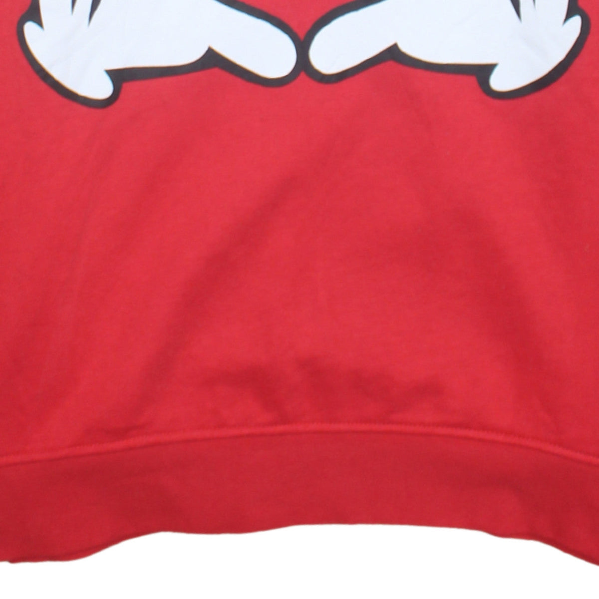 Disney Women Red Hoodie L 14/16 Mickey Hands Heart Print Pullover