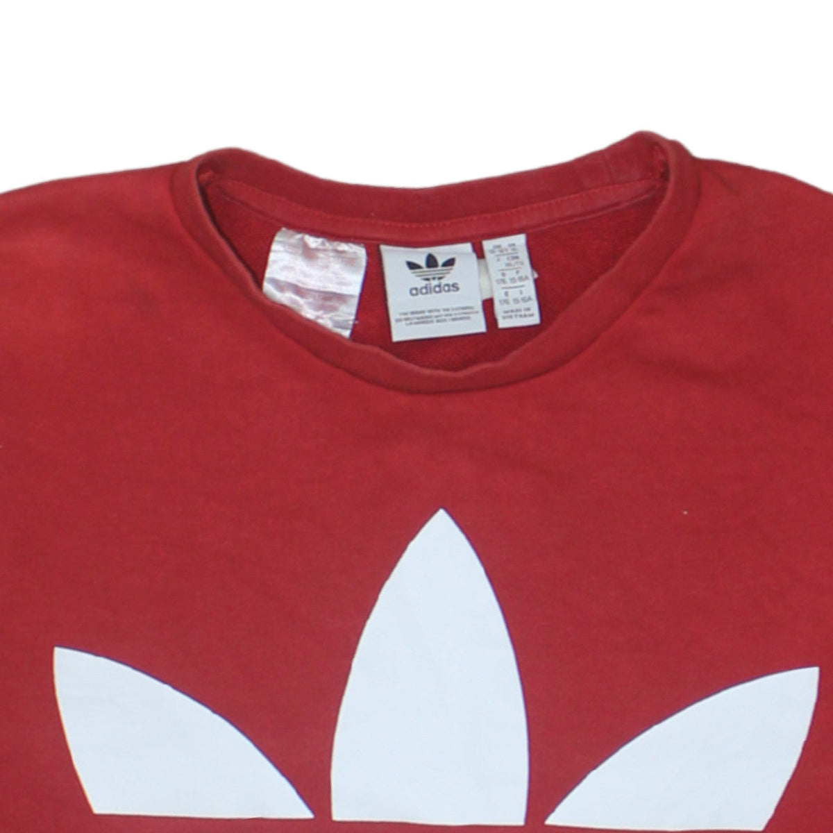 Adidas Boys Red Crew Neck Graphic Print Sweatshirt Size 15-16 Years