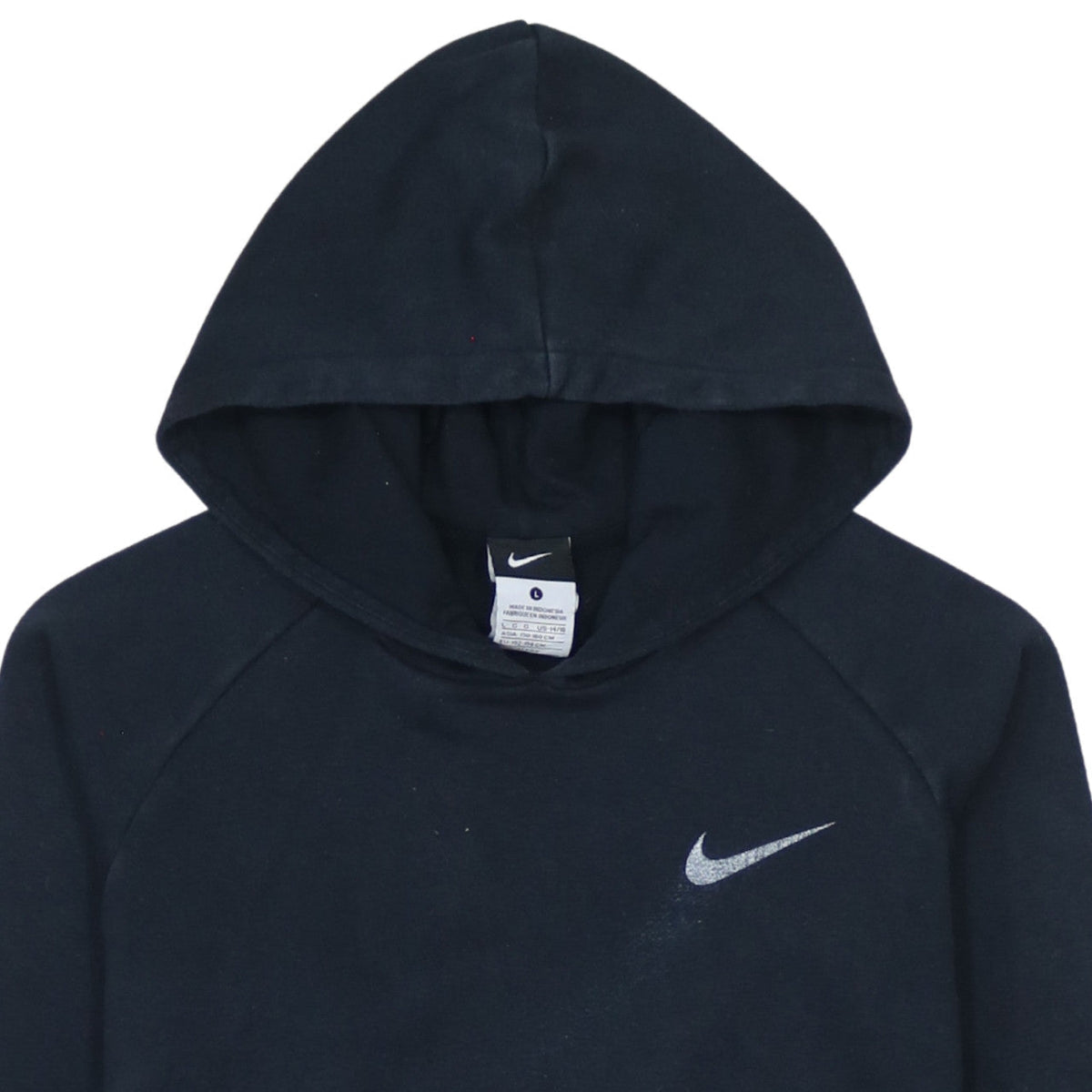 Nike Boys Black Pullover Hoodie L 12-13 Years Cotton Blend