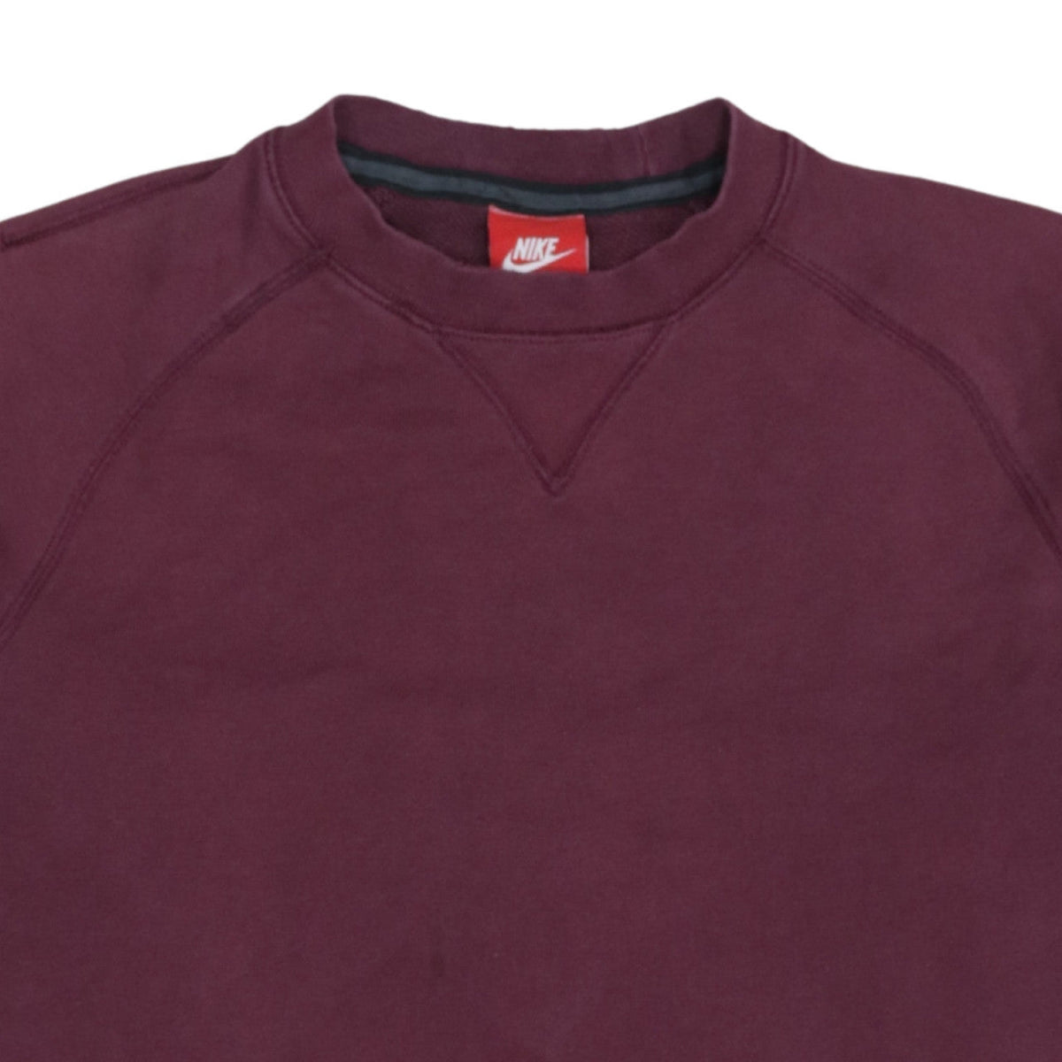 Nike Women's Burgundy Crew Neck Sweatshirt Size M Cotton Blend Zip Pocket