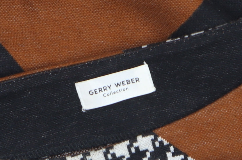 Gerry Weber Women’s Brown Geometric Pullover Jumper Size 14