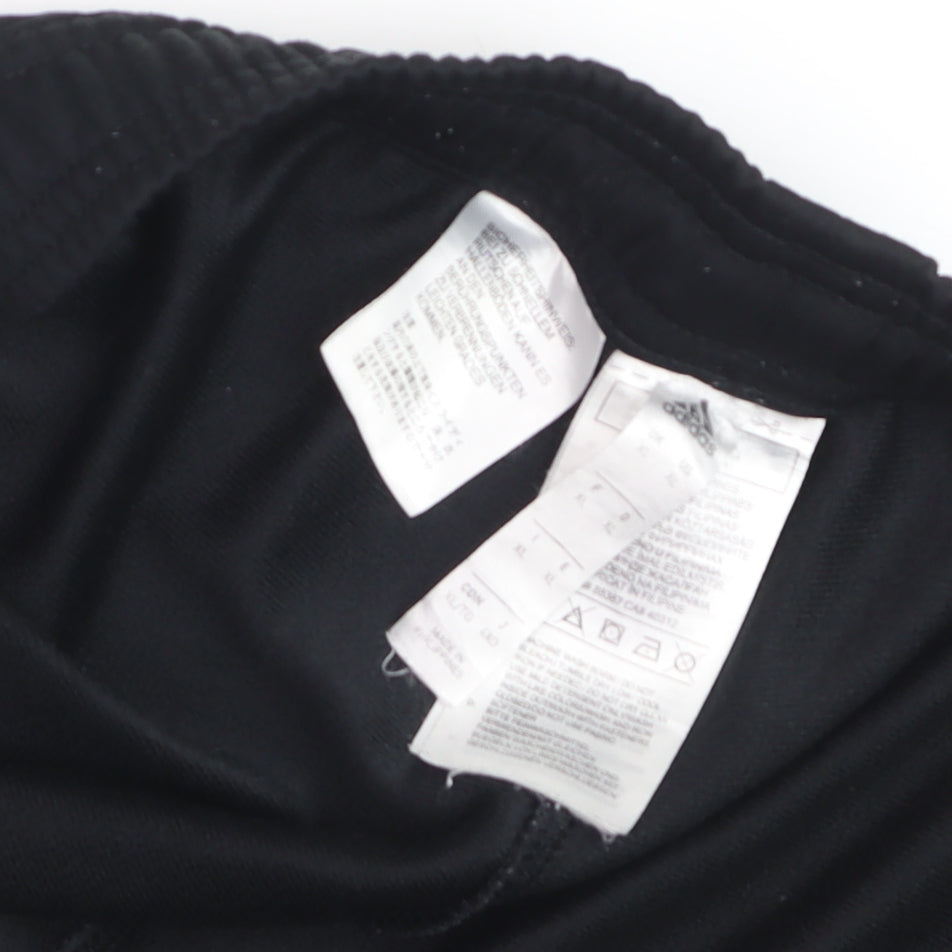 Adidas Men Black Track Pants L Regular Fit Sports Tapered Trousers