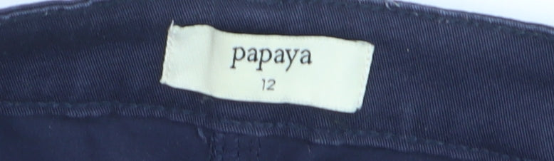 Papaya Women’s Blue Straight Jeans Size 12 Mid Rise Cotton Blend