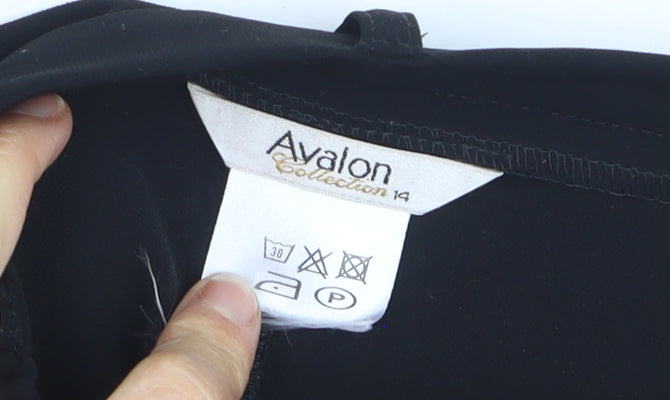 Avalon Collection Women's Black Size 14 Straight Leg Dress Pants