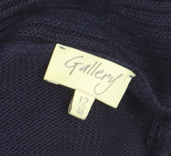 Gallery Women’s Blue Long Sleeve Hooded Cardigan Size 12