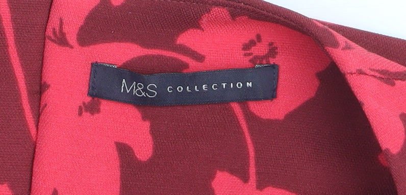 Marks and Spencer Women’s Multicoloured Size 14 Asymmetric Floral Midi Dress