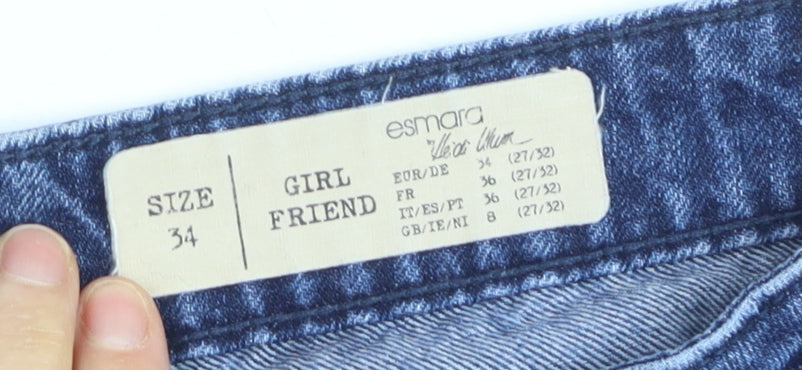 ESMARA Women's Blue Distressed Boyfriend Jeans Size 8 Regular