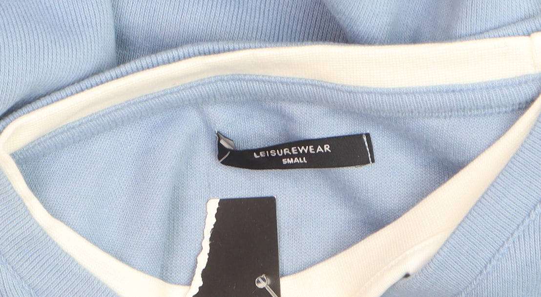 Dunnes Stores Mens Blue V-Neck Cotton Blend Jumper Small