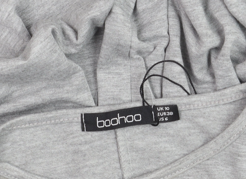 Boohoo Women’s Grey Long Sleeve Jersey T-Shirt Size 10