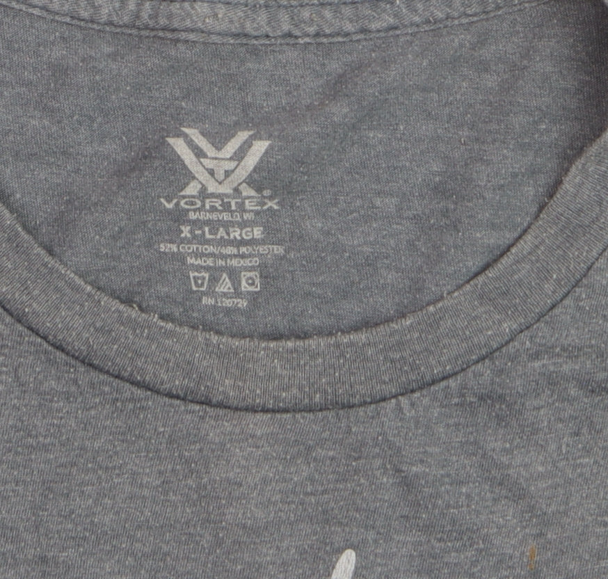 Vortex Men's Grey XL Graphic Deer Lightweight Cotton Blend T-Shirt