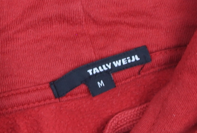 Tally Weijl Womens Red Cropped Pullover Hoodie Size M