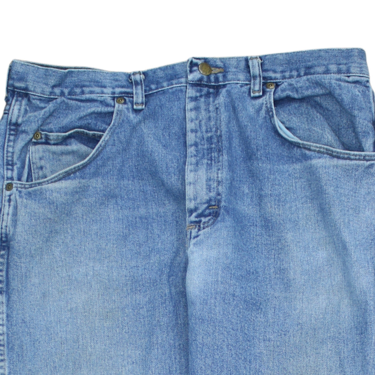 Wrangler Men Blue 35x32 Straight Fit Denim Jeans Classic Style