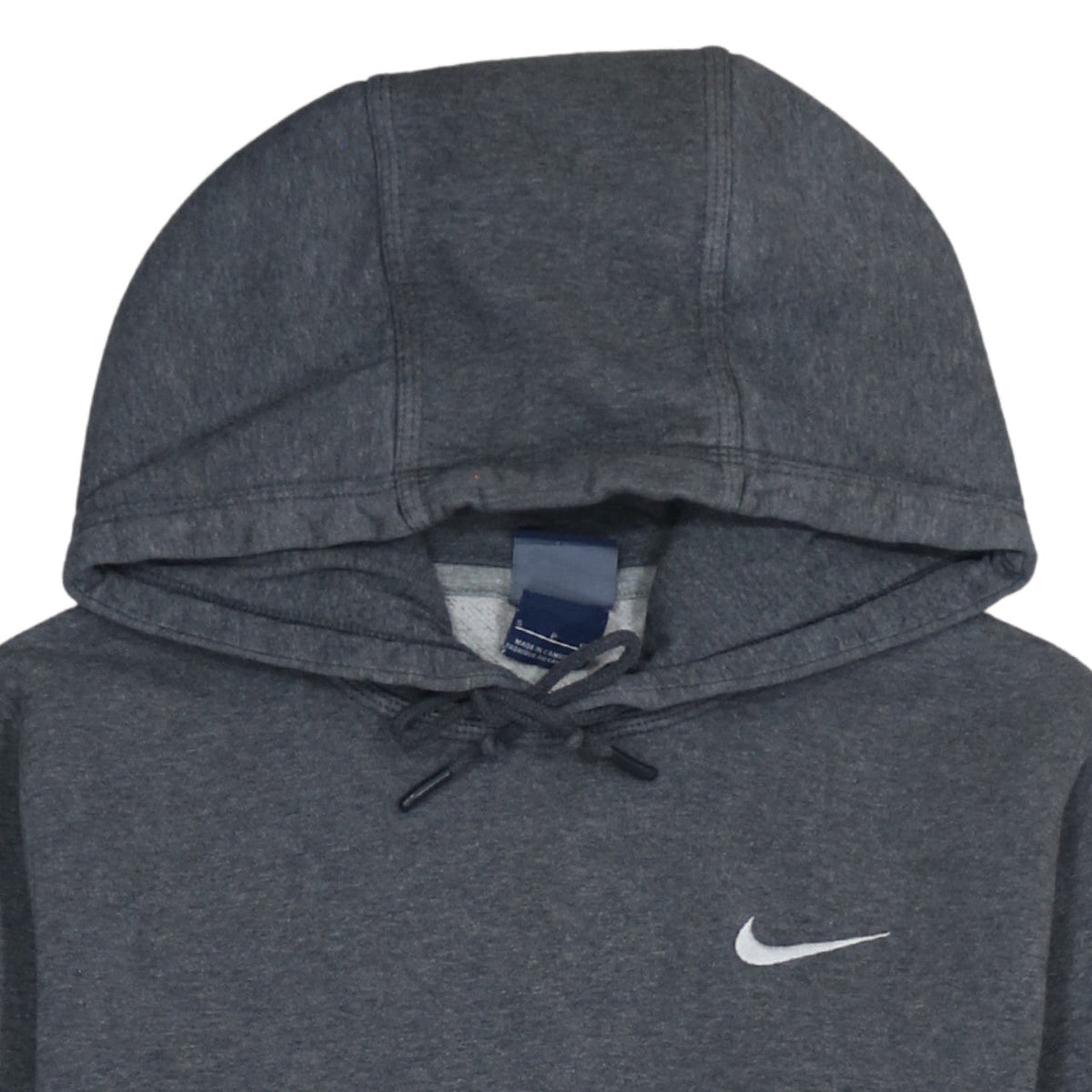 Nike Womens Grey Pullover Hoodie Small Logo Hooded Sweatshirt