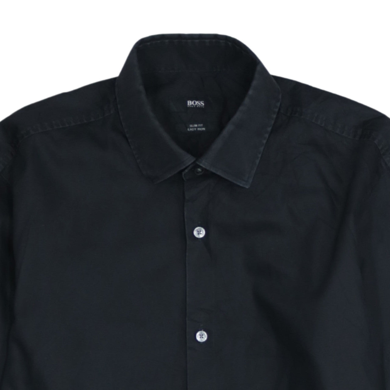 Hugo Boss Men's Black Slim Fit Long Sleeve Easy Iron Shirt Size 38