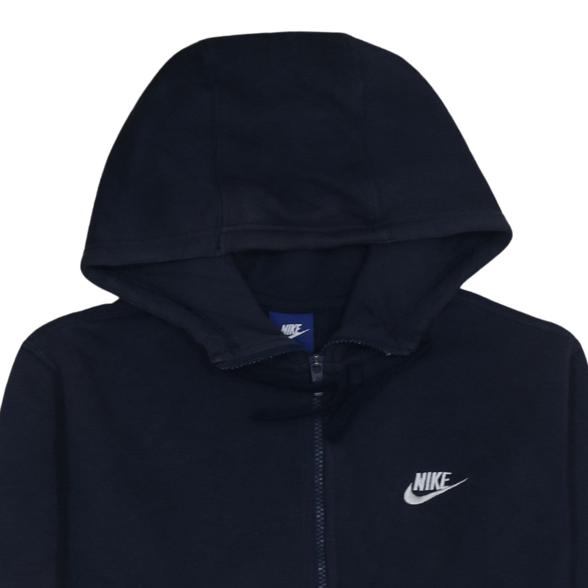 Nike Men's Blue Full Zip Hoodie L Cotton Blend Fleece