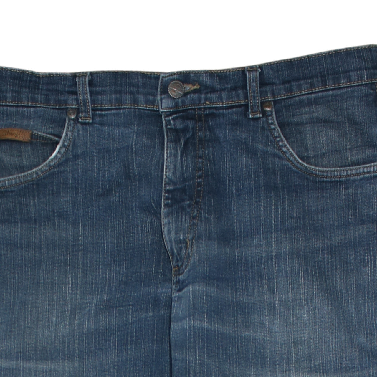 Wrangler Men's Blue 34x32 Straight Fit Stretch Denim Jeans