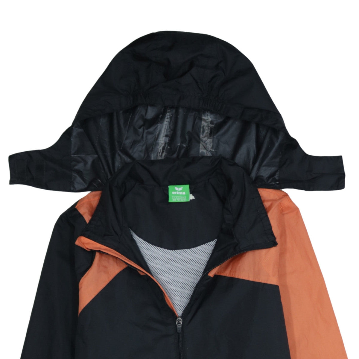 Erima Boys Black and Orange Hooded Windbreaker Jacket 13-14 Years
