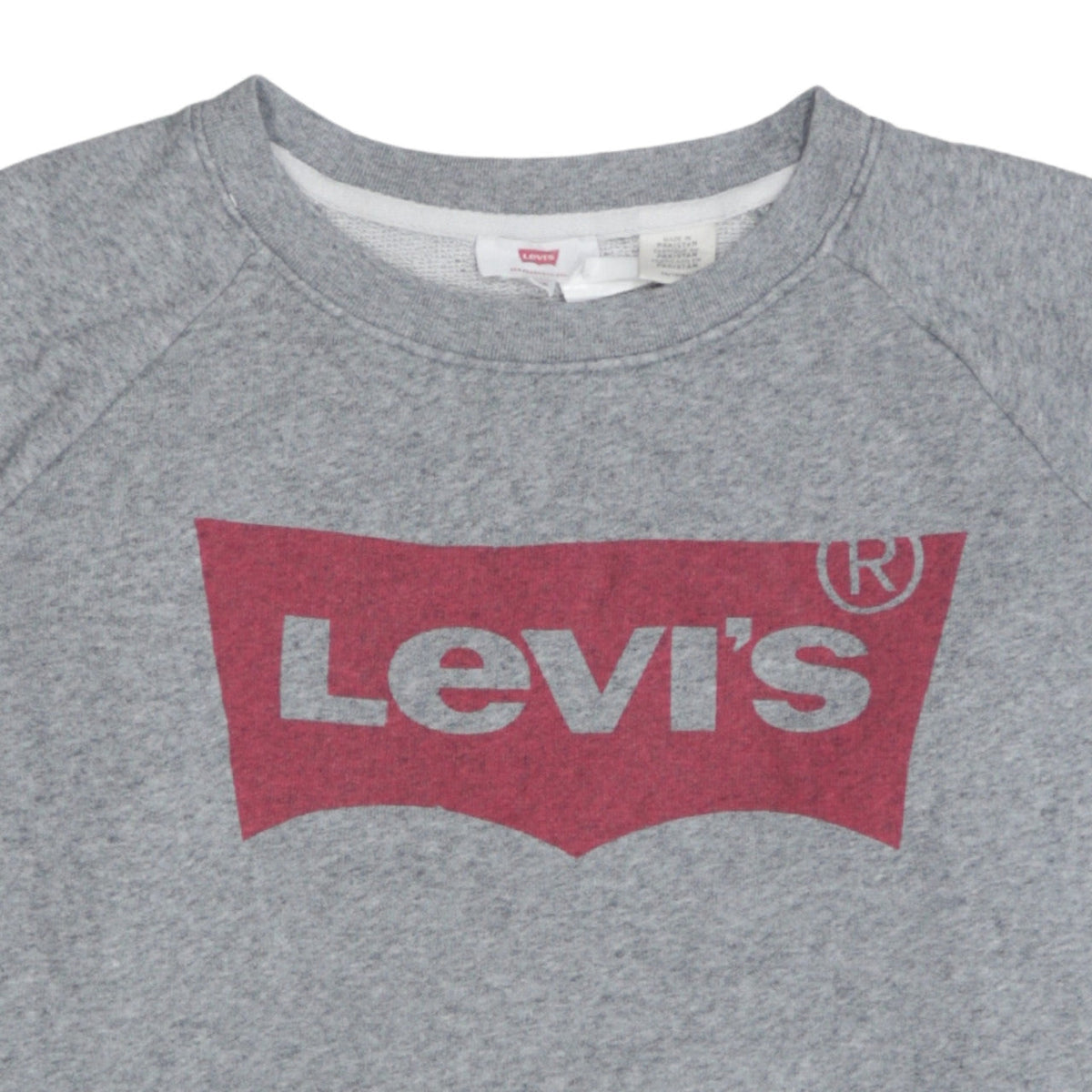 Levi's Men's Grey XS Crew Neck Logo Pullover Sweatshirt