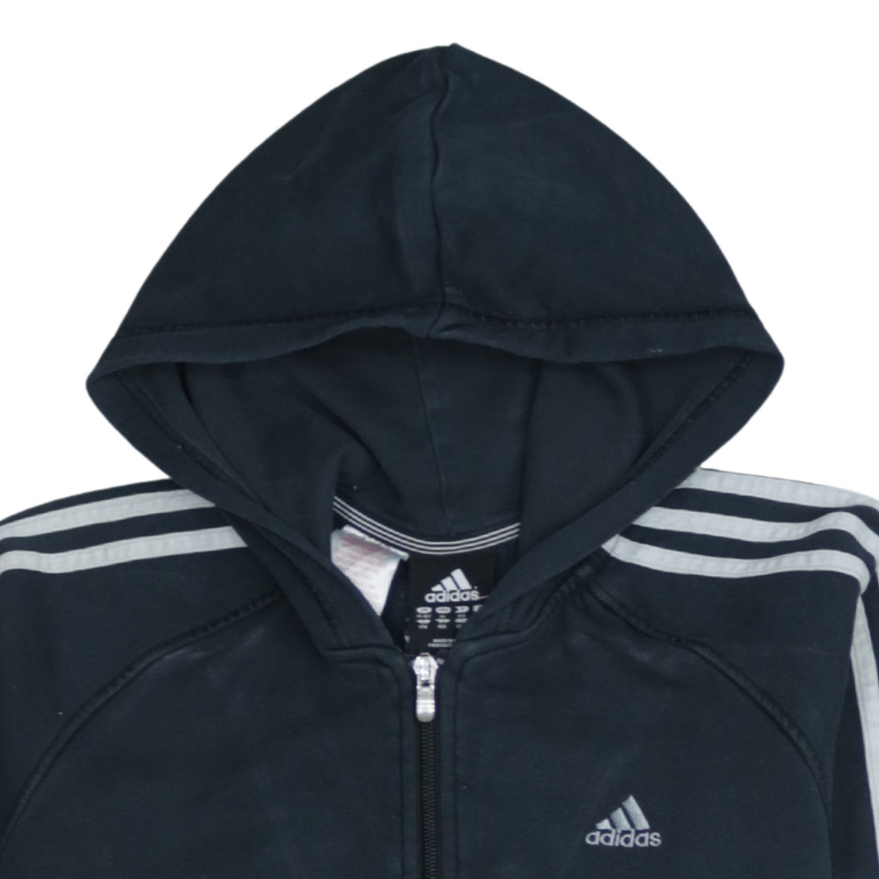 Adidas Boys Black Full Zip Hoodie 15-16 Years Performance Essentials