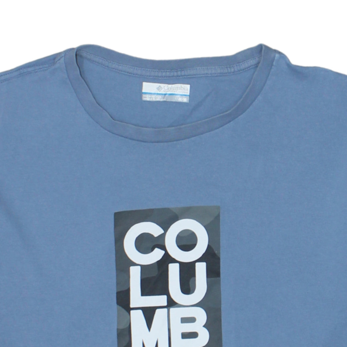 Columbia Mens Blue Graphic Organic Cotton T-Shirt Medium