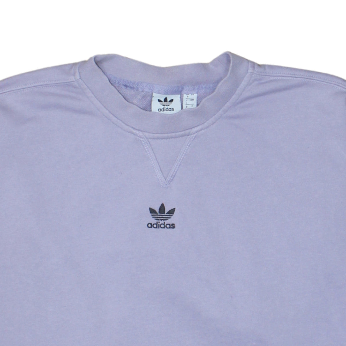 Adidas Women Lilac Crew Neck Pullover Sweatshirt Size 8 Cotton Blend