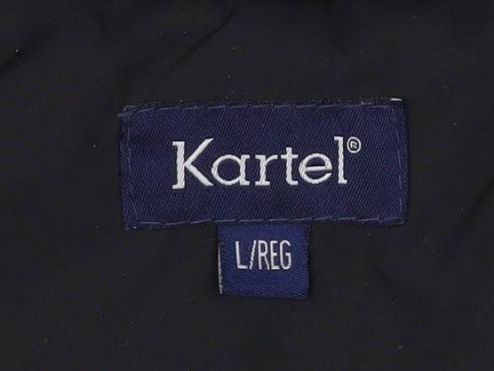Kartel Men’s Black Blue Windbreaker Jacket L Regular Lightweight