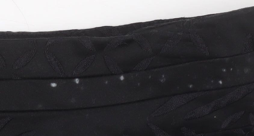 Oasis Women Black Size 12 A-Line Sequin Embroidered Skirt