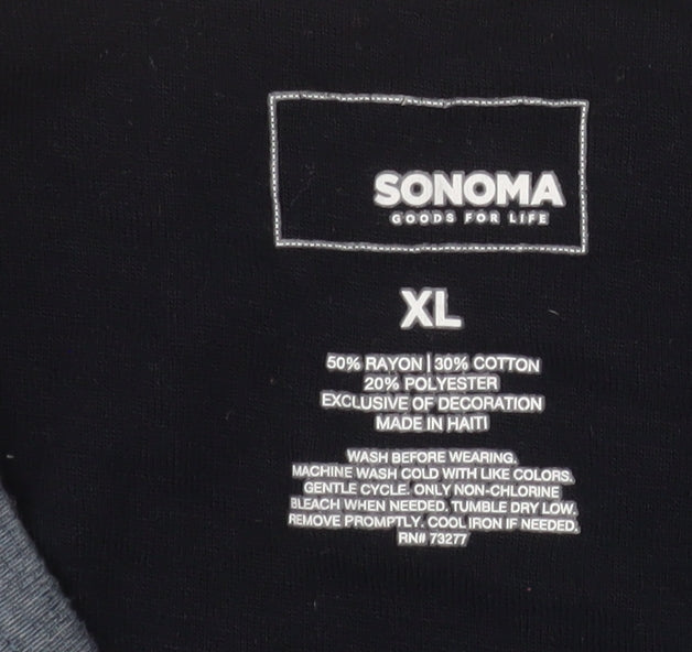 Sonoma Men's Blue Long Sleeve Crew Neck Casual Top XL