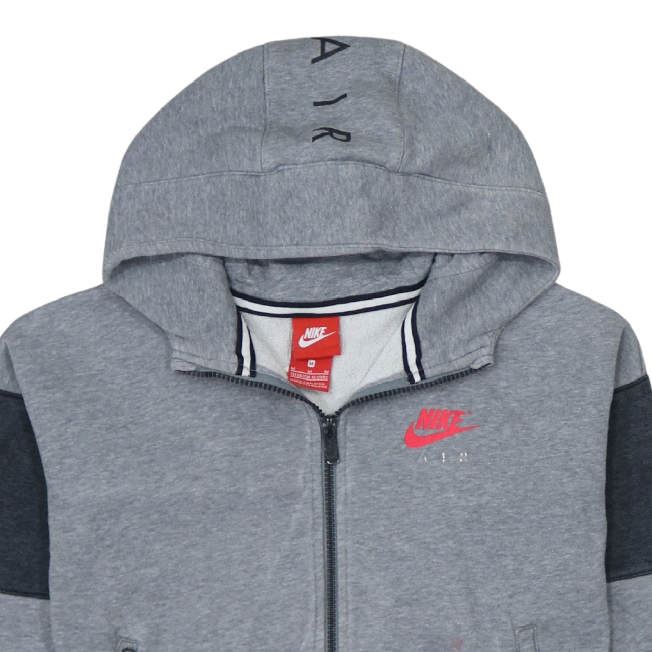 Nike Boys Grey Full Zip Hoodie 10-12 Years Regular Fit Fleece Sweatshirt