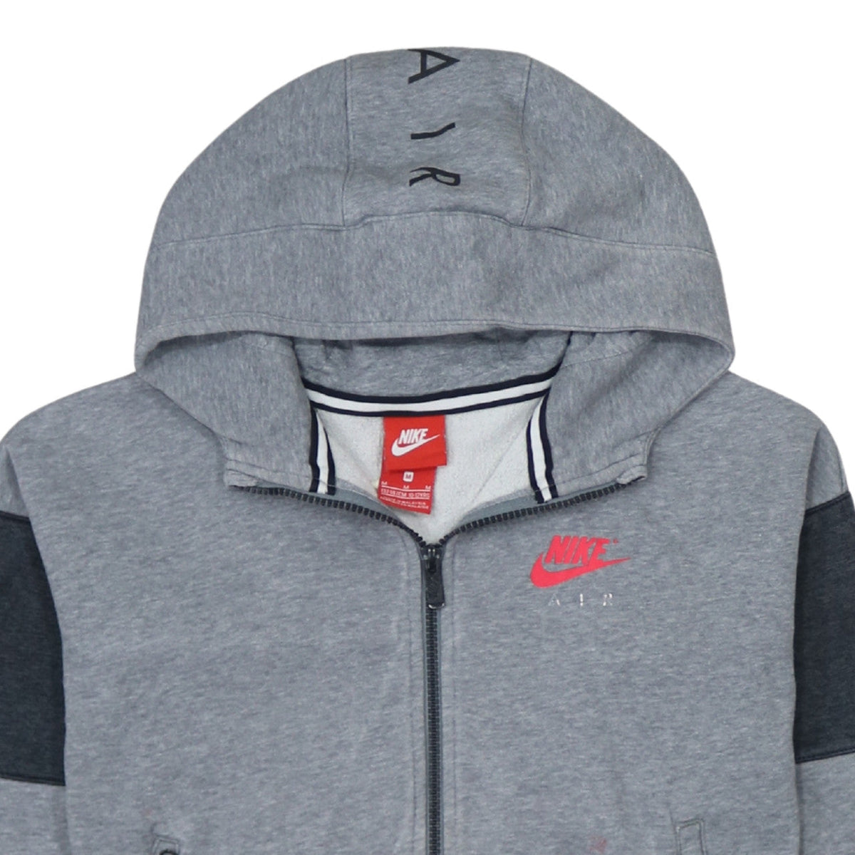Nike Boys Grey Full Zip Hoodie 10-12 Years Regular Fit Fleece Sweatshirt