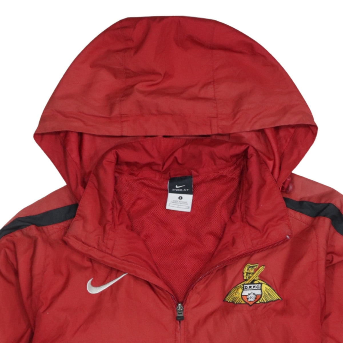 Nike Men’s Red Windbreaker Jacket S Hooded Storm-FIT DRFC Embroidered Logo