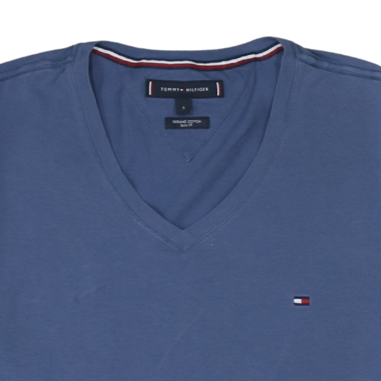 Tommy Hilfiger Men's Blue Slim Fit V-Neck Cotton T-Shirt Size S