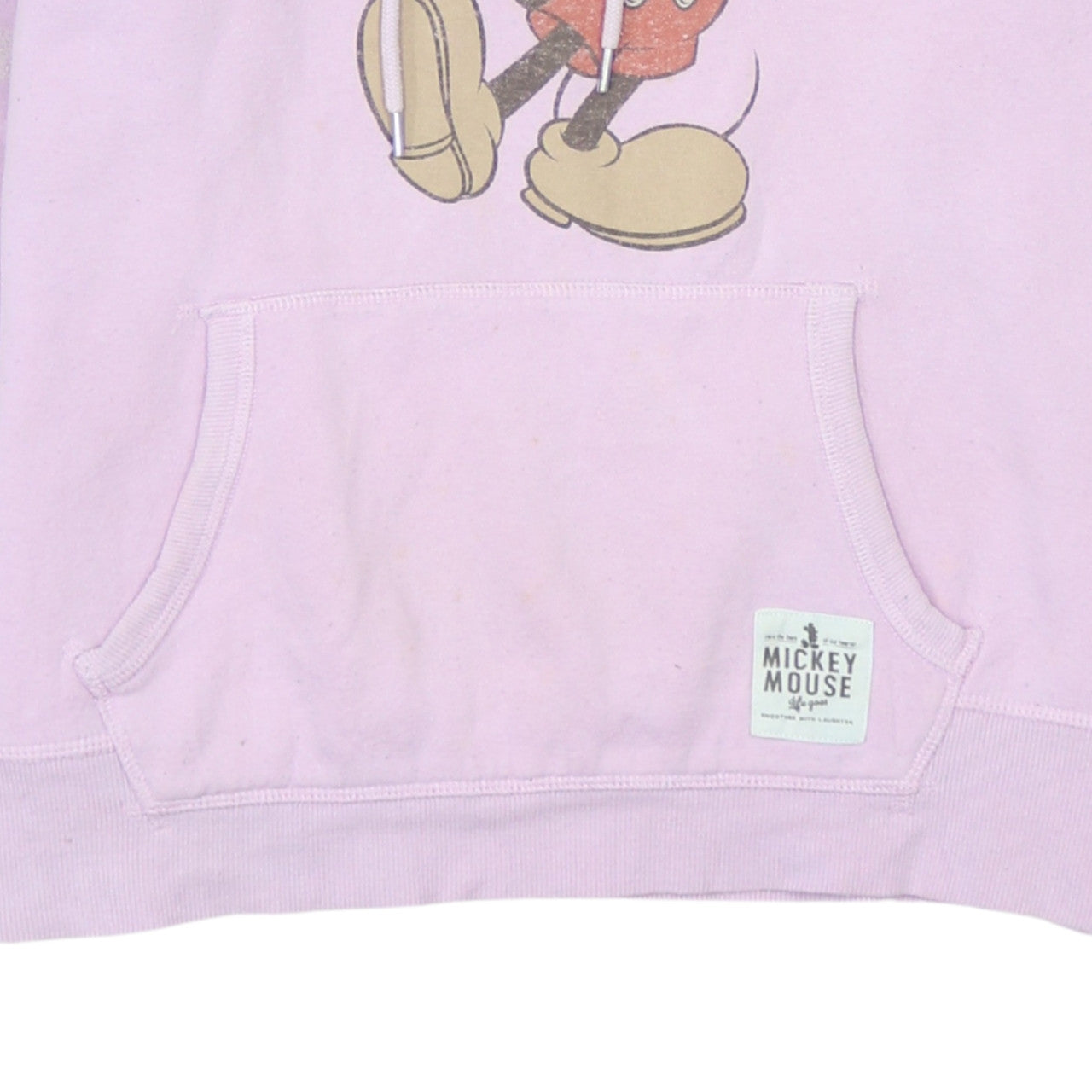 H&M Disney Women Pink Mickey Mouse Pullover Hoodie Size 12 Cotton Blend