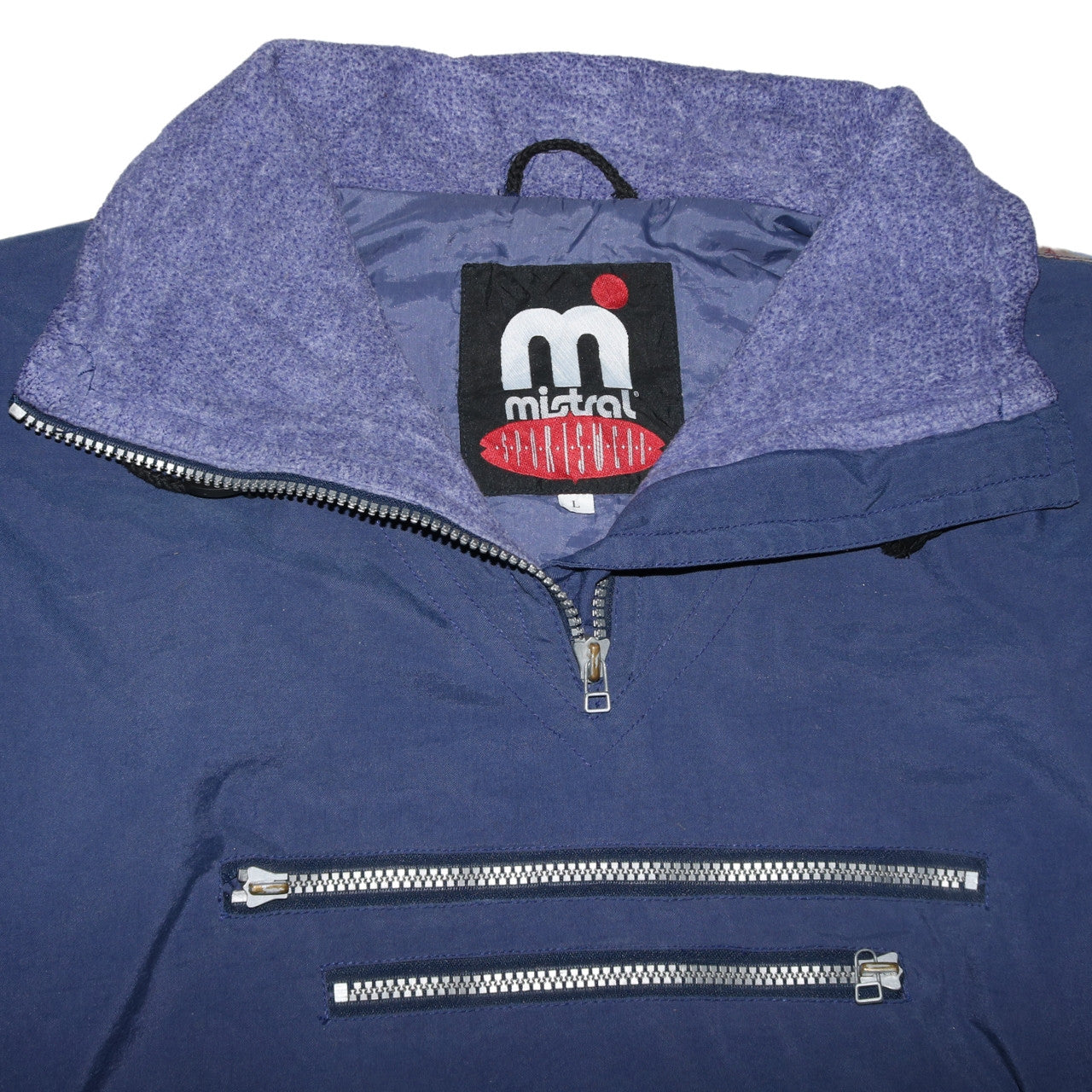 Mistral Mens Blue Retro 1/4 Zip Anorak Jacket Size L