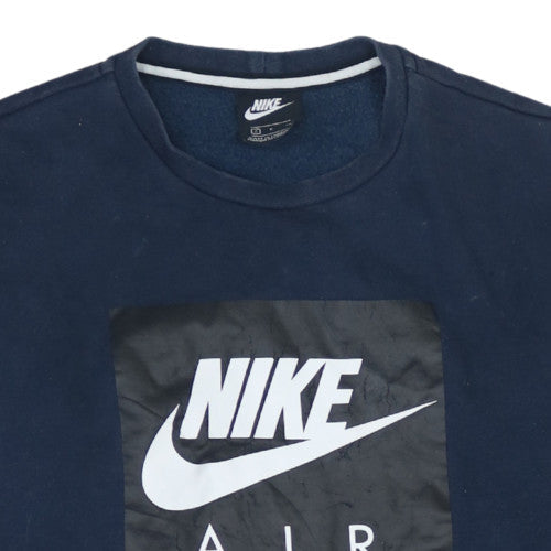 Nike Men's Blue Air Logo Crew Neck Pullover Sweatshirt Size S
