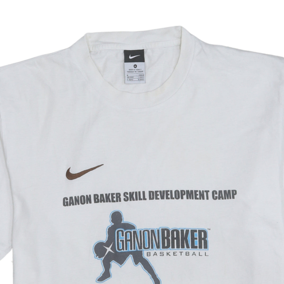 Nike Men's White Medium Ganon Baker Basketball Graphic T-Shirt