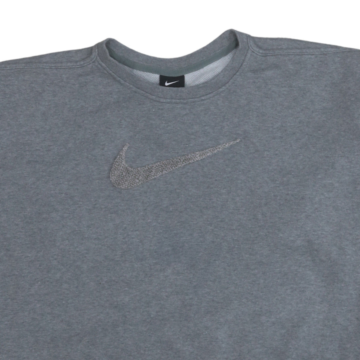 Nike Women Grey Logo Crew Neck Pullover Sweatshirt Size L