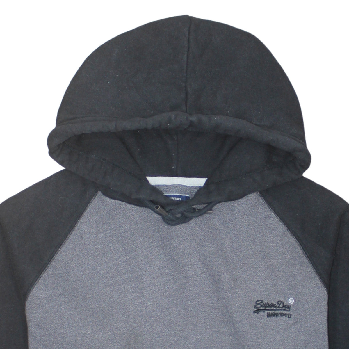 Superdry Men’s Grey & Black Pullover Hoodie 3XL Regular Fit