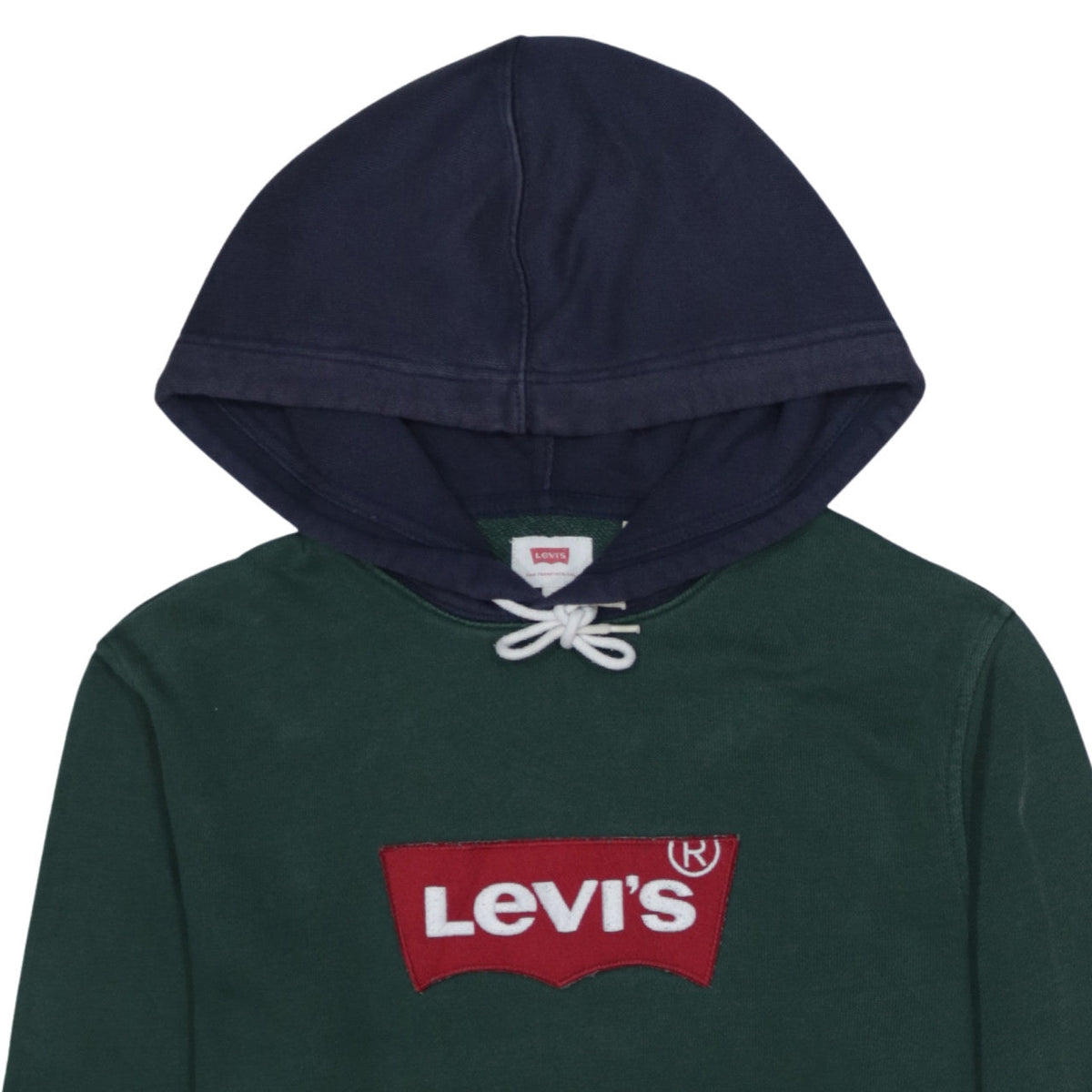 Levi’s Mens Green & Navy Pullover Hoodie S Logo Sweatshirt